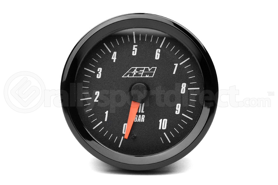 AEM Electronics Oil Pressure Gauge Analog Metric 0102Bar 52mm 30