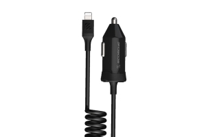 Scosche PowerVolt Power 20W Power Delivery Car Charger w/ 3’ Lightning Coiled Cable - Universal