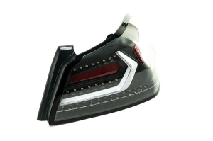 OLM Evolution Tail Lights (Clear Lens, Black Base, White Bar) - 2015-2021 Subaru WRX & STI 