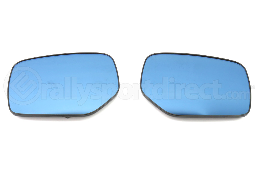 OLM Wide Angle Convex Mirrors w/ Turn Signals / Defrosters Blue - Subaru WRX / STI 2015-2020