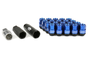 KICS Leggdura Racing Shell Type Lug Nut Set 35mm Closed-End Look 12X1.25 Blue - Universal