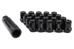 KICS Kyokugen Lug Nuts w/ Aluminum Cap 12x1.50 Black / Black - Universal