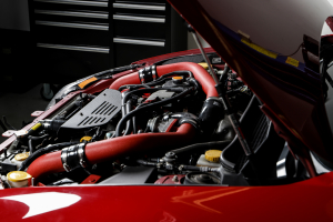 Grimmspeed Front Mount Intercooler Kit Black Core w/ Red Piping - Subaru STI 2008-2014