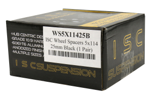 ISC Suspension Wheel Spacers 5x114.3 25mm Black Pair - Subaru STI 2005+ / WRX 2015+