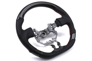 OLM OEM Fit Leather / Carbon Fiber Steering Wheel - Scion FR-S 2013-2016 / Subaru BRZ 2013-2016