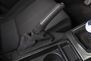 AutoStyled Black Microsuede E-Brake Boot w/ Red Stitching - Subaru STI 2008-2014 / Subaru WRX 2009-2014