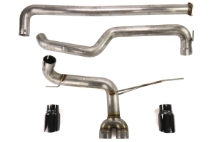AWE Track Edition Cat Back Exhaust Resonated Diamond Black Tips - Ford