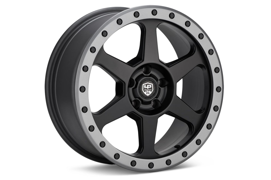 LP Aventure LP3 Wheel 18X8 +38 5x114.3 Black w/ Grey Ring - Universal