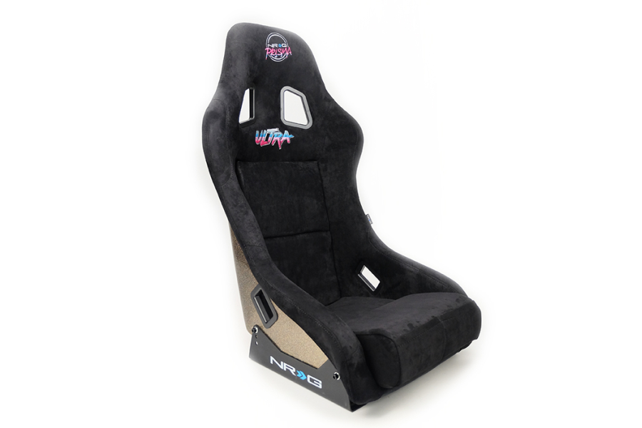 NRG Innovations FRP Bucket Seat ULTRA Edition w/ pearlized back Black alcantara  - Universal