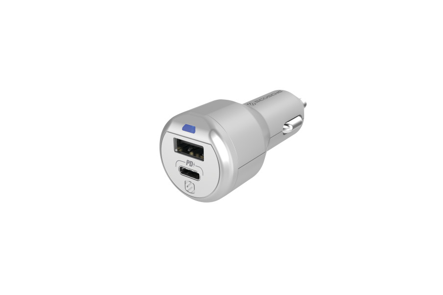 Scosche PowerVolt USB-C / USB-A Fast Charger Silver - Universal