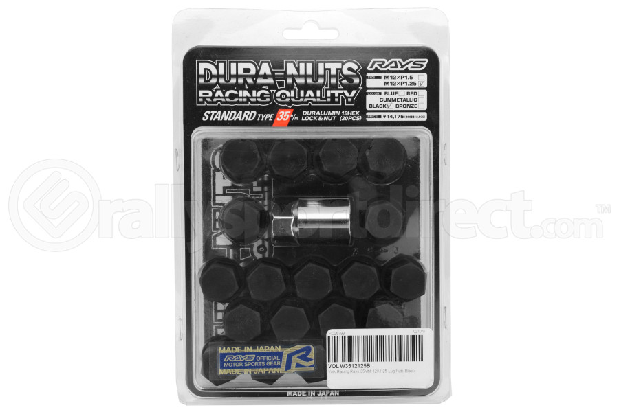 Volk Racing Rays 35MM 12X1.25 Lug Nuts Black (Part Number: W3512125B) Volk Racing Rays 35MM 12X1.25 Lug Nuts Black