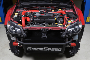 Grimmspeed Front Mount Intercooler Kit Black Core w/ Red Piping - Subaru STI 2008-2014