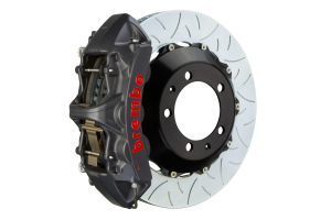 Brembo GT Systems 6 Piston Front Big Brake Kit Black Slotted Rotors - Mitsubishi Evo 6-9 1997-2006