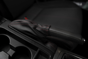 AutoStyled Black Leather E-Brake Boot w/ Red Stitching - Subaru STI 2008-2014 / Subaru WRX 2009-2014