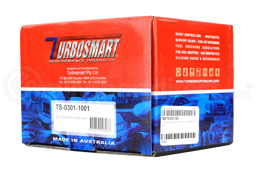 Turbosmart e-Boost2 60psi 60mm (White Face Silver Bezel) (Part Number: TS-0301-1001) Turbosmart e-Boost2 60psi 60mm (White Face Silver Bezel) (Part Number: )