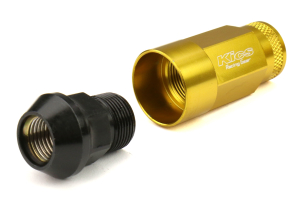 KICS Leggdura Racing Shell Type Lug Nut Set 53mm Open-End Look 12X1.25 Gold - Universal