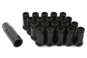 Muteki SR48 Wheel Tuner Lug Nuts Acorn Rim Extended Open Ended Black M12x1.5mm