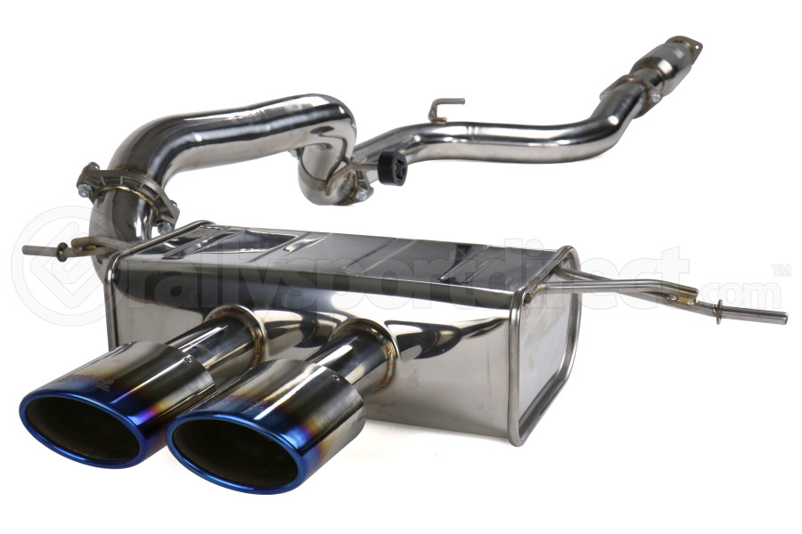 Invidia Q300 Cat Back Exhaust Rolled Oval Titanium Burnt Tips