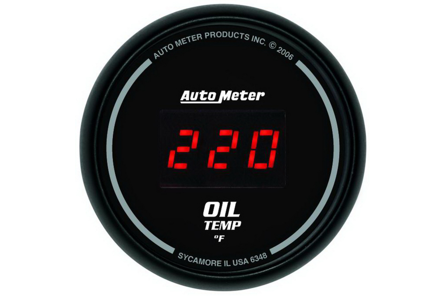 Autometer Digital Oil Temperature Gauge Red LED 52mm 6348