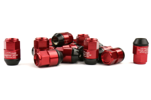 KICS Leggdura Racing Shell Type Lug Nut Set 35mm Closed-End Look 12X1.25 Red - Universal