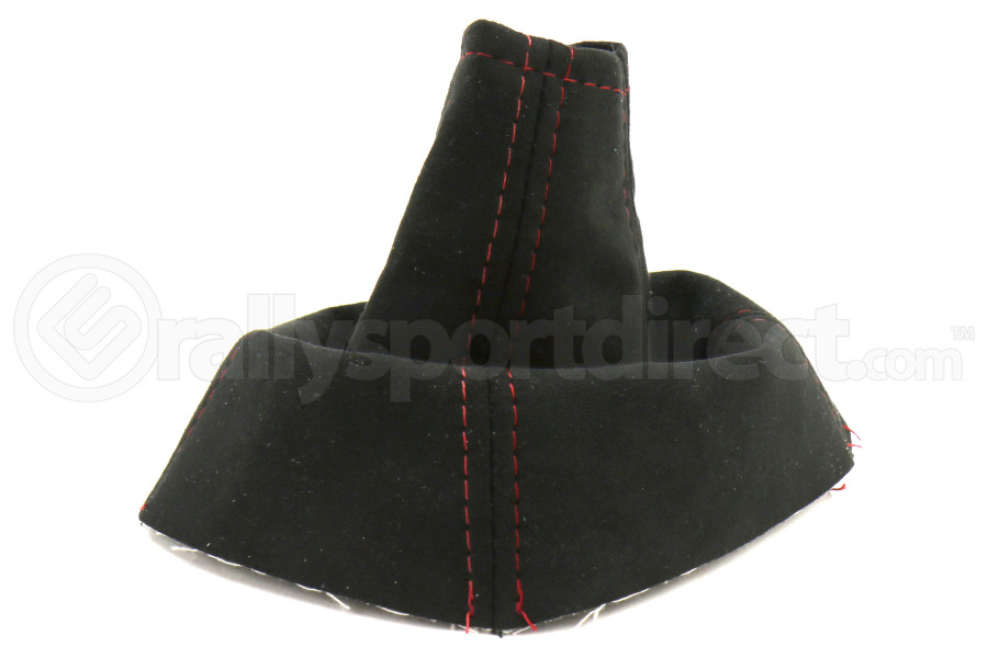 AutoStyled Black Microsuede Shift Boot w Red Stitching Standard Shifter