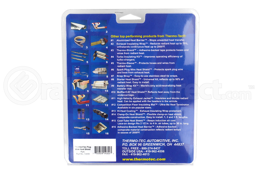 Thermo Tec Thermo-Flex Plug Wire Heat Shields 4 Piece (Part Number: 14350) Thermo Tec Thermo-Flex Plug Wire Heat Shields 4 Piece (Part Number: )