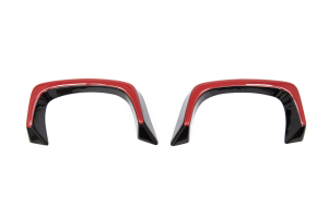 OLM WRX Gloss Black Exhaust Finishers w/ Red Line - Subaru WRX / STI 2015+