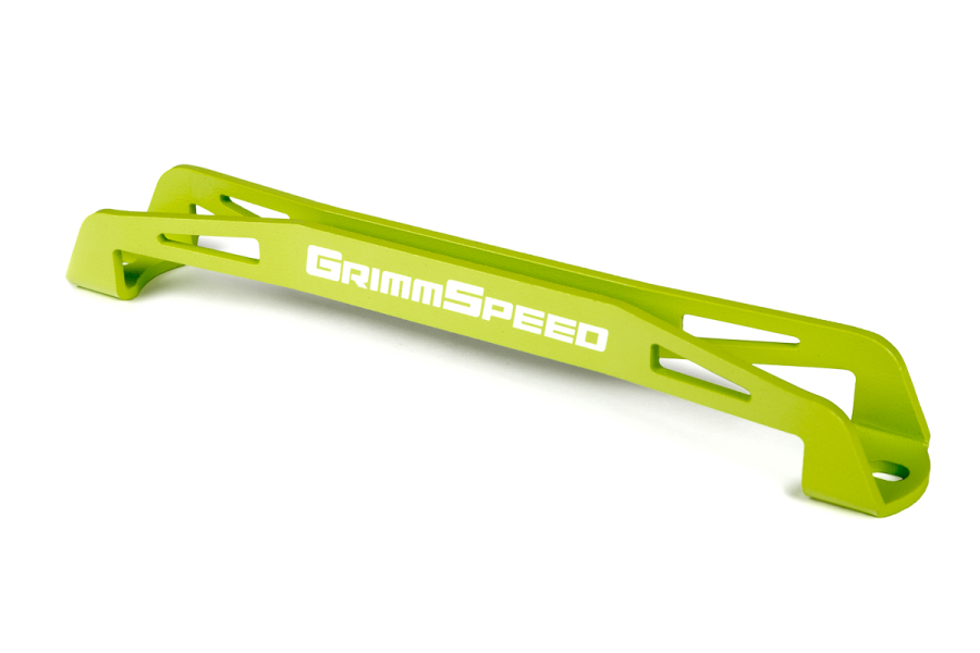 GrimmSpeed Lightweight Battery Tie Down Neon Green - Subaru Models (inc. 2002+ WRX/STI)