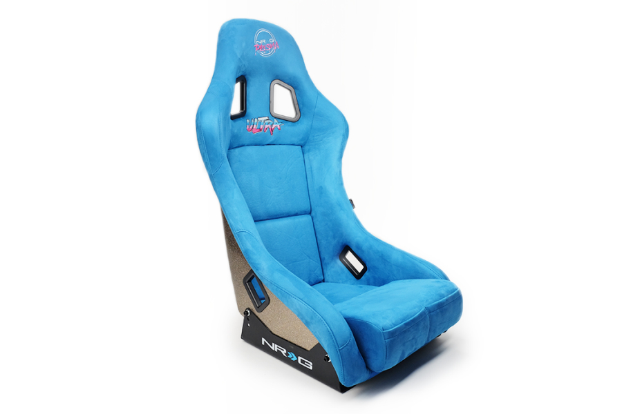 NRG Innovations FRP Bucket Seat ULTRA Edition w/ Pearlized Back Blue Alcantara - Universal