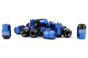 KICS Leggdura Racing Shell Type Lug Nut Set 35mm Closed-End Look 12X1.25 Blue - Universal
