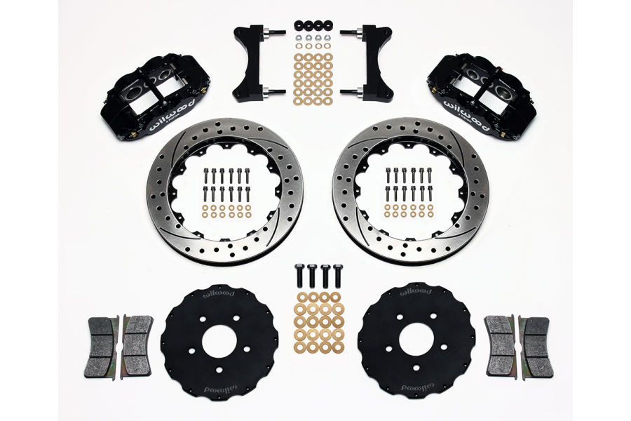 Wilwood FNSL6R 13.06in Front Kit Drilled / Slotted Black - Mitsubishi Evo 8/9 2003-2006