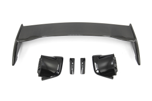 OLM Silverline Carbon Fiber S Style Spoiler w/ Black Bases - Subaru WRX / STI 2015+