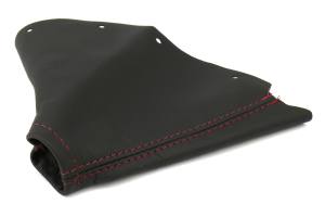AutoStyled Black Leather Shift Boot w/ Red Stitching Standard Shifter - Subaru STI 2015+
