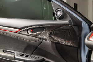 OLM LE Carbon Fiber Interior Door Handle Trim Covers Full Set   - 2016-2021 Honda Civic / 2017-2021 Honda Civic Type R