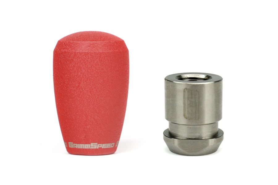 Grimmspeed Stainless Steel Red Shift Knob w/ 5SPD Boot Retainer - Subaru 5MT Models (inc. 2002-2014 WRX)
