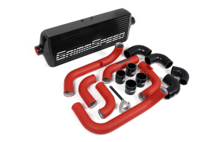 Grimmspeed Front Mount Intercooler Kit Black Core w/ Red Piping - Subaru WRX 2008-2014