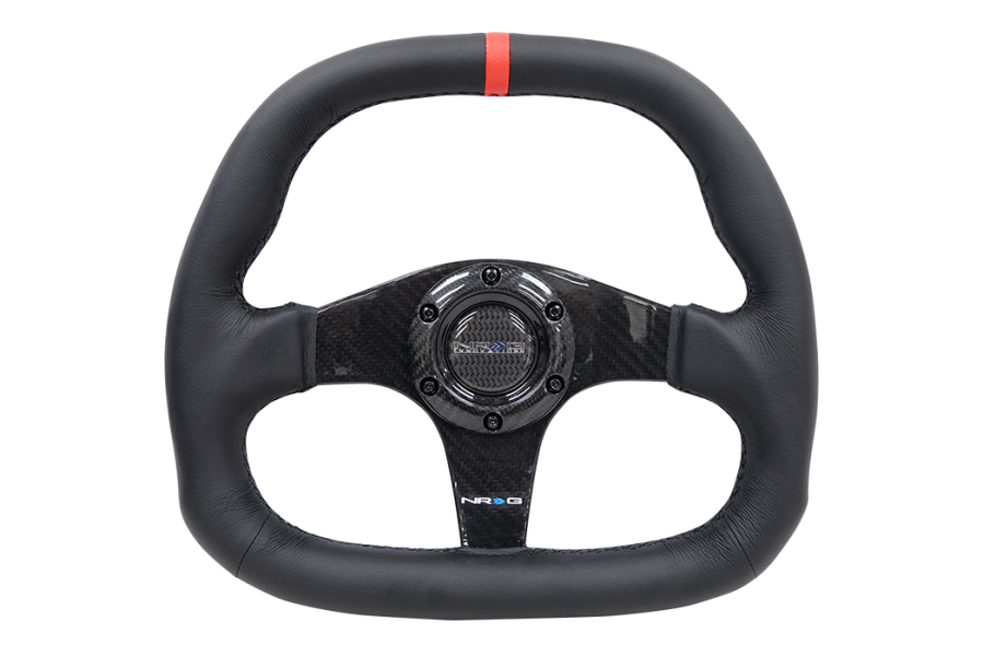 NRG Carbon Fiber Steering Wheel 320MM Black w Red Stripe ST019CFRRallysport Direct