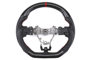 OLM Carbon Pro 12R Steering Wheel Leather / Carbon w/ Red Stripe - Subaru WRX / STI 2015 - 2020