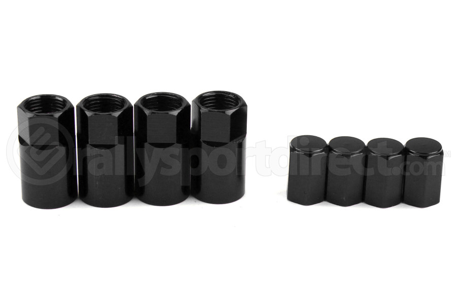Wheelmate Valve Caps w TPMS Valve Step Sleeves Black 45930B