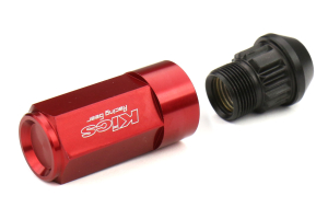 KICS Leggdura Racing Shell Type Lug Nut Set 53mm Closed-End Look 12X1.25 Red - Universal