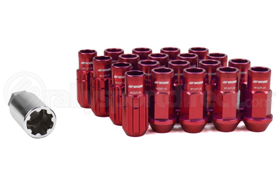 Work Wheels RS-R Lug Nuts M12x1.25 Red Open End - Universal