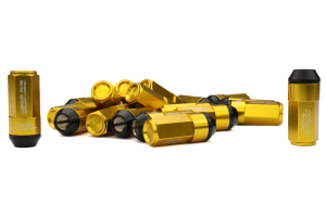 KICS Leggdura Racing Shell Type Lug Nut Set 53mm Closed-End Look 12X1.25 Gold - Universal