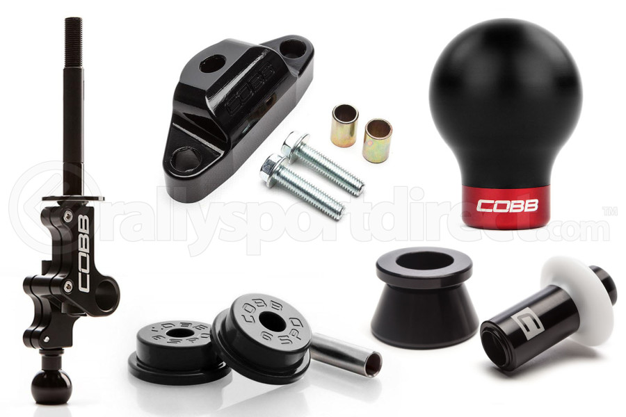 COBB Tuning Stage 2+ Drivetrain Package w/ White / Black Lockout and Black / Red Shift Knob - Subaru STI 2004 - 2020