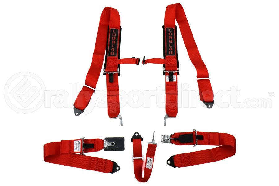 Corbeau 3 Inch 5-Point Latch & Link Harness Red - Universal