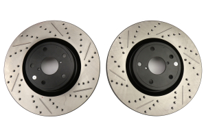 Stoptech Drilled and Slotted Rotor Pair Front - Subaru STI 2005-2017