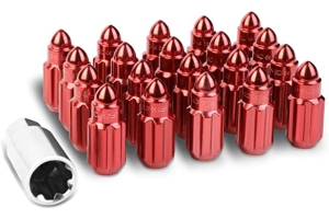NRG Innovations Steel Bullet Shape Lug Nut Set M12x1.5mm (Multiple Color Options) - Universal
