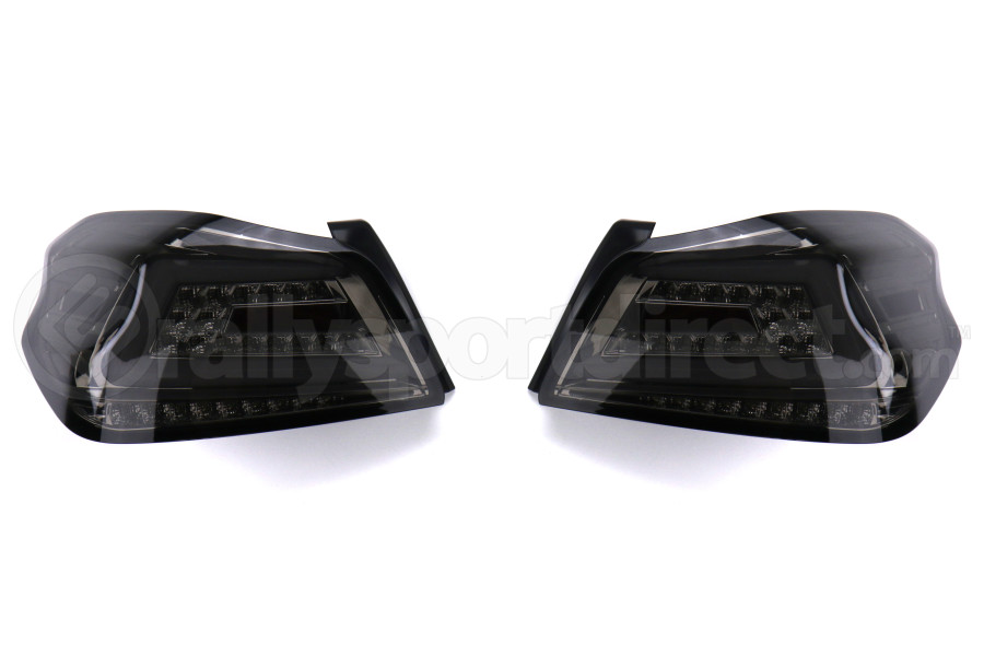 Spec-D Sequential LED Tail Lights Chrome Housing w/ Smoked Lens and White LED Bar - Subaru WRX / STI 2015 - 2020