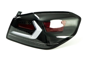 OLM Evolution Tail Lights (Clear Lens, Black Base, White Bar) - 2015-2021 Subaru WRX & STI 