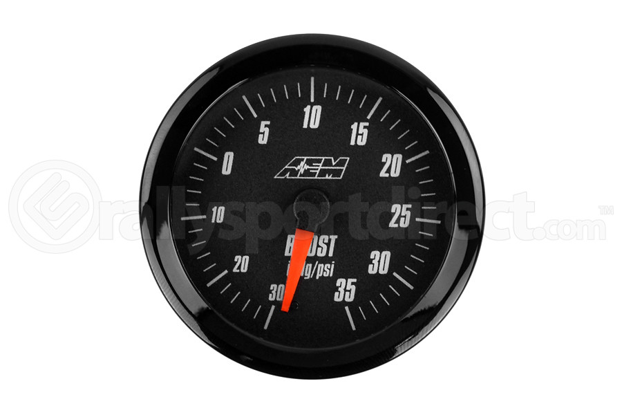 AEM Electronics Boost Gauge 35psi Analog 52mm 305132Rallysport Direct