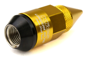 KICS Leggdura Racing Dangan Shell Type Lug Nut and Lock Set M12X1.25 Gold - Universal
